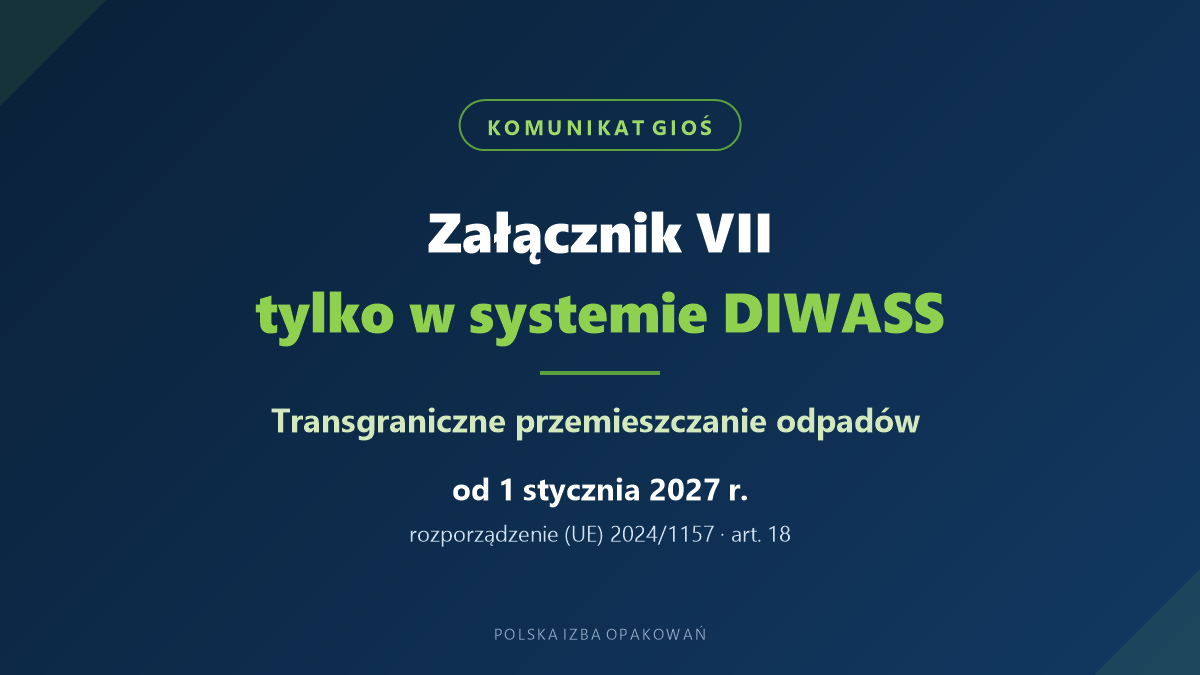 Zalacznik VII tylko w systemie DIWASS od 1 stycznia 2027 roku - komunikat GIOS